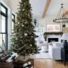 9' Alpine Fir Slim Artificial Christmas Tree 900 Warm White LED Lights