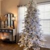 12' Queen Flock® Slim Artificial Christmas Tree With 1200 Warm White LED Lights