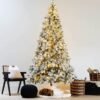 8' Prince Flock® Artificial Christmas Tree with 550 Warm White LED Lights