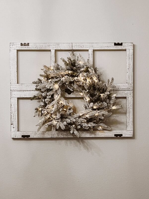 24" Queen Flock® Wreath with Warm White LED Lights (Battery Operated)