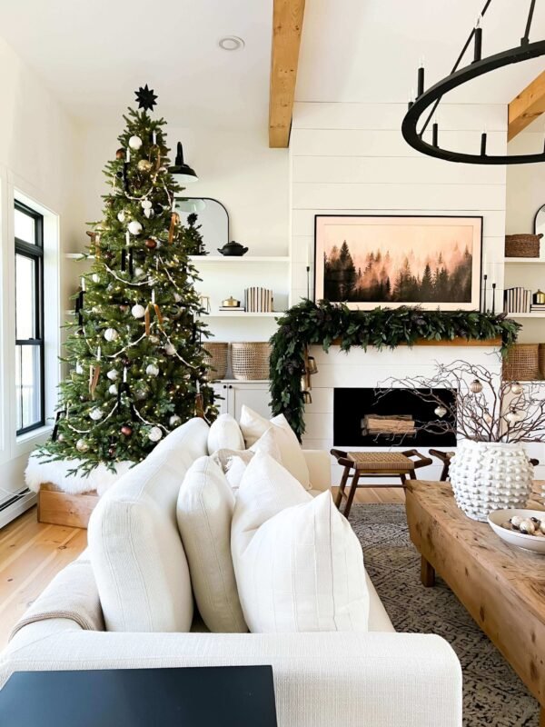 10' Alpine Fir Slim Artificial Christmas Tree 1000 Warm White LED Lights