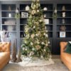 9' Alpine Fir Slim Artificial Christmas Tree 900 Warm White LED Lights