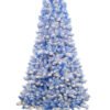 7.5' Duchess Blue Flock Artificial Christmas Tree with 600 Warm White LED Lights