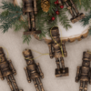 Bronze Nutcracker Glass Ornament Set (6 Pack)