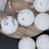 Distressed White Glass Ornament Set (6 Pack)