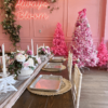 6.5' Duchess Pink Flock Artificial Christmas Tree with 500 Warm White LED Lights