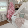 6.5' Duchess Pink Flock Artificial Christmas Tree with 500 Warm White LED Lights