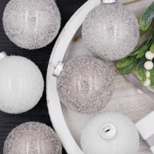 Silver Frosted Ornament Set (6 Pack)
