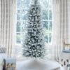 8' King Flock® Slim Artificial Christmas Tree Unlit - FINAL SALE