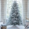 8' Queen Flock® Artificial Christmas Tree with 900 Warm White LED Lights
