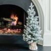 3' Queen Flock® Artificial Christmas Tabletop Tree with 50 Warm White LED Lights