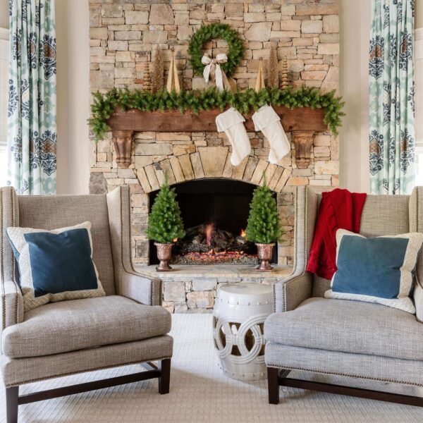 KOC2021TribecaSpruce Yorkshire Fir Collection 4-Piece Set with Warm White LED Lights (Battery Operated)