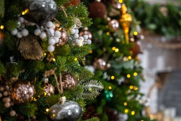 KOCGlamEdited_18of20_6247b55d-0a95-4922-8078-008d06afa669 9' King Fraser Fir Slim Artificial Christmas Tree with 900 Dual Color Warm White & Multi-Color LED Lights