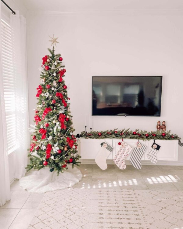 10' King Douglas Fir Slim Artificial Christmas Tree with 900 Warm White & Multi-Color LED Lights