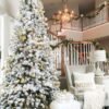 9' King Flock® Artificial Christmas Tree with 1100 Warm White LED Lights