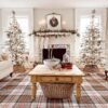8' King Noble Flock Artificial Christmas Tree with 600 Warm White LED Lights
