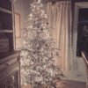 8' King Noble Flock Artificial Christmas Tree with 600 Warm White LED Lights