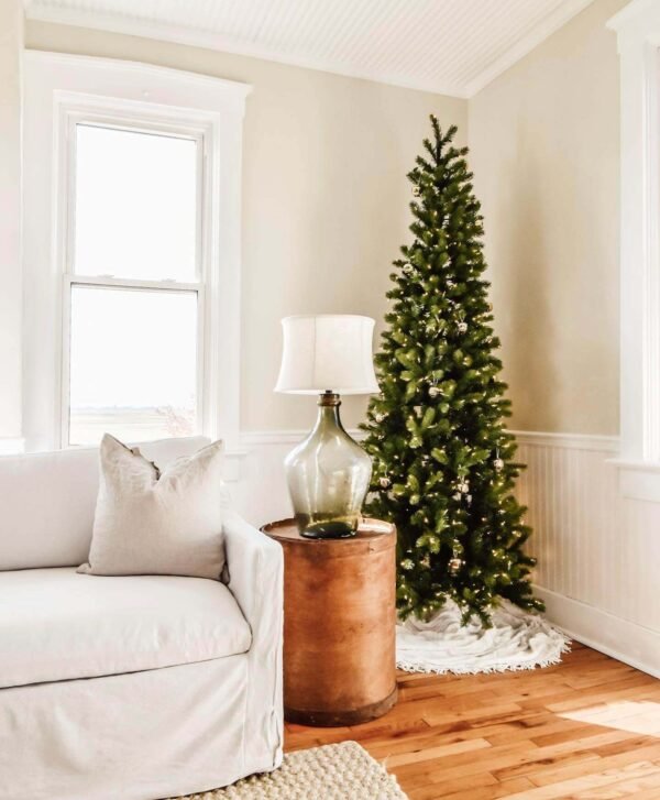 10' King Douglas Fir Slim Artificial Christmas Tree with 900 Warm White & Multi-Color LED Lights