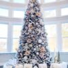 12' King Flock® Artificial Christmas Tree with 1650 Warm White LED Lights