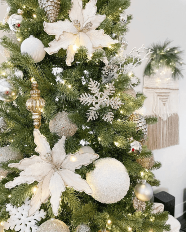10' King Douglas Fir Slim Artificial Christmas Tree with 900 Warm White & Multi-Color LED Lights