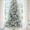 10' King Flock® Artificial Christmas Tree with 1250 Warm White LED Lights