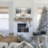 9' King Flock® Artificial Christmas Tree Unlit