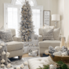 8' King Flock® Slim Artificial Christmas Tree with 700 Warm White LED Lights