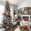 8' King Flock® Slim Artificial Christmas Tree with 700 Warm White LED Lights