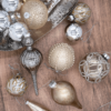 Mixed Metals 15-Piece Glass Ornament Set (Silver-Gold)