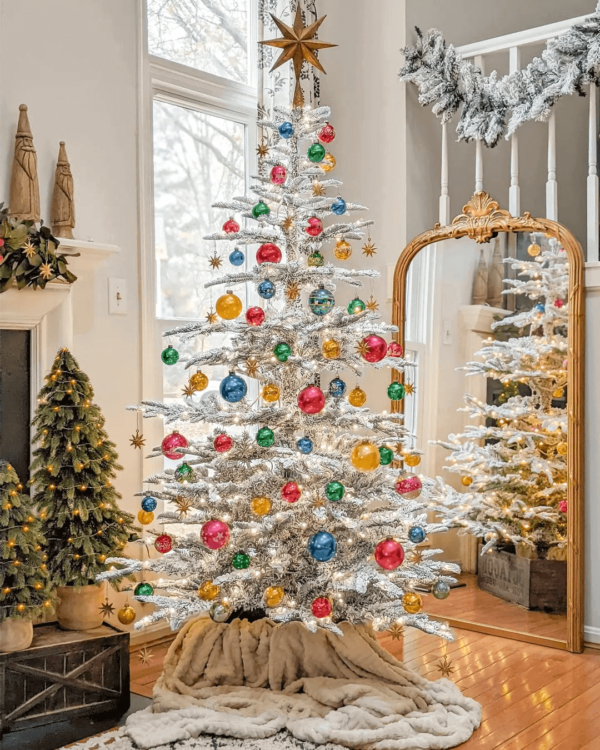 7' King Noble Flock Tree Unlit - OPEN BOX - FINAL SALE