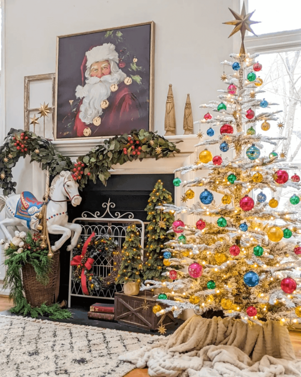 7' King Noble Flock Tree Unlit - OPEN BOX - FINAL SALE