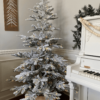 8' King Noble Flock Artificial Christmas Tree with 600 Warm White LED Lights