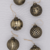 Distressed Bronze Glass Ornament Set (6 Pack)