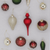 Mistletoe 15-Piece Glass Ornament Set (Red-Green)