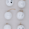 Distressed White Glass Ornament Set (6 Pack)