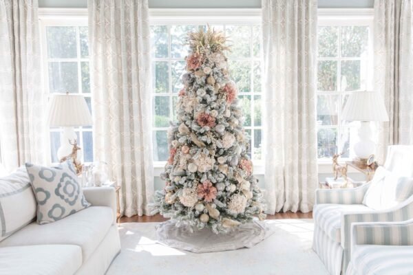 Pink_Christmas_Tree_bluegraygal-4 6.5' King Flock® Artificial Christmas Tree Unlit