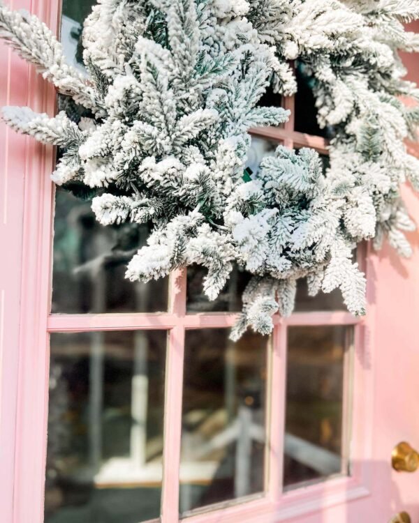 24" Queen Flock® Wreath with Warm White LED Lights (Battery Operated)