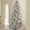 9' Queen Flock® Slim Artificial Christmas Tree With 900 Warm White LED Lights