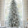 12' Queen Flock® Slim Artificial Christmas Tree With 1200 Warm White LED Lights