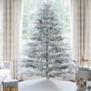 9' Rushmore Flock Artificial Christmas Tree 1000 Warm White LED Lights