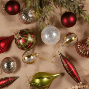 Traditional 30-Piece Glass Ornament Set (Red - Green) Limited Edition