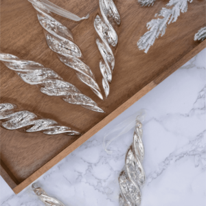 Silver Twists Glass Ornament Set (6 Pack)