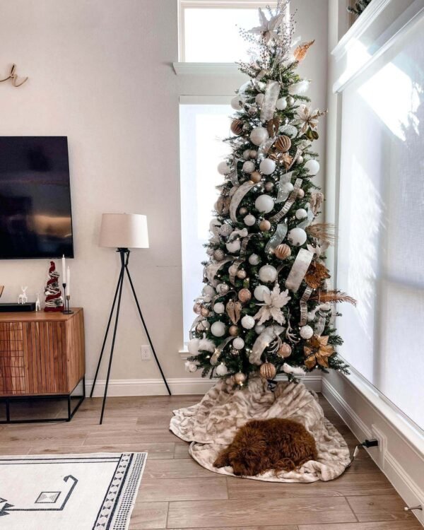 7.5' Yorkshire Fir Slim Tree with Warm White LED Lights - OPEN BOX - FINAL SALE