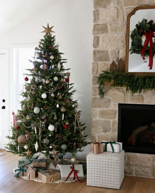 9' Alpine Fir Artificial Christmas Tree 1100 Warm White LED Lights