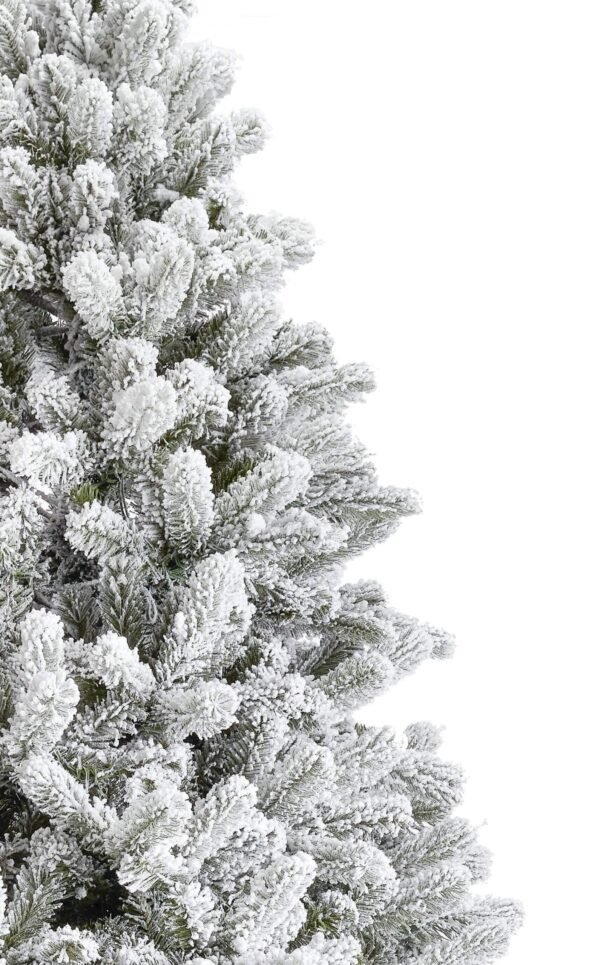 7.5' King Flock® Slim Tree with Warm White LED Lights - OPEN BOX - FINAL SALE