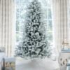 10' King Flock® Artificial Christmas Tree Unlit
