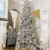 8' King Flock® Slim Artificial Christmas Tree Unlit - FINAL SALE