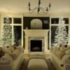 8' King Noble Flock Artificial Christmas Tree with 600 Warm White LED Lights