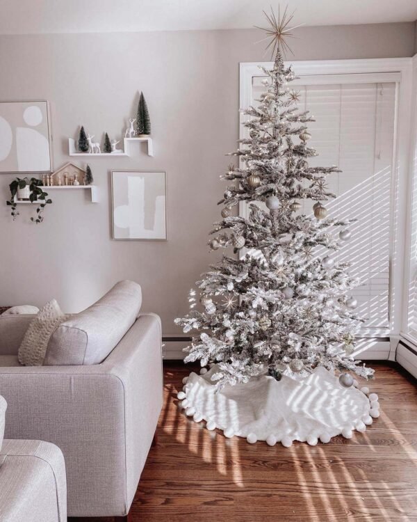 7' King Noble Flock Tree Unlit - OPEN BOX - FINAL SALE