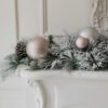 6' X 12" Marquis Flock Garland with 70 Warm White LED Lights (Battery Operated)